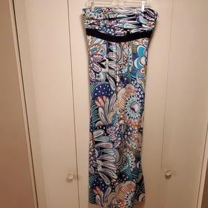 Worth Strapless Print Long Dress